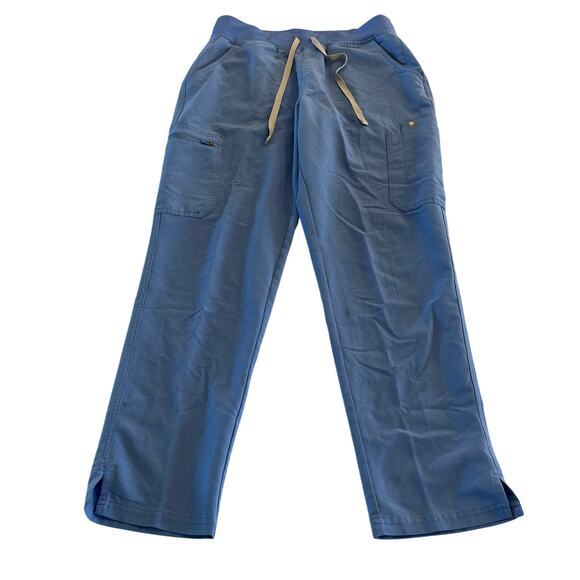 Figs High Waisted Yola Skinny Scrub Pants Light Blue Size Large - Picture 1 of 9